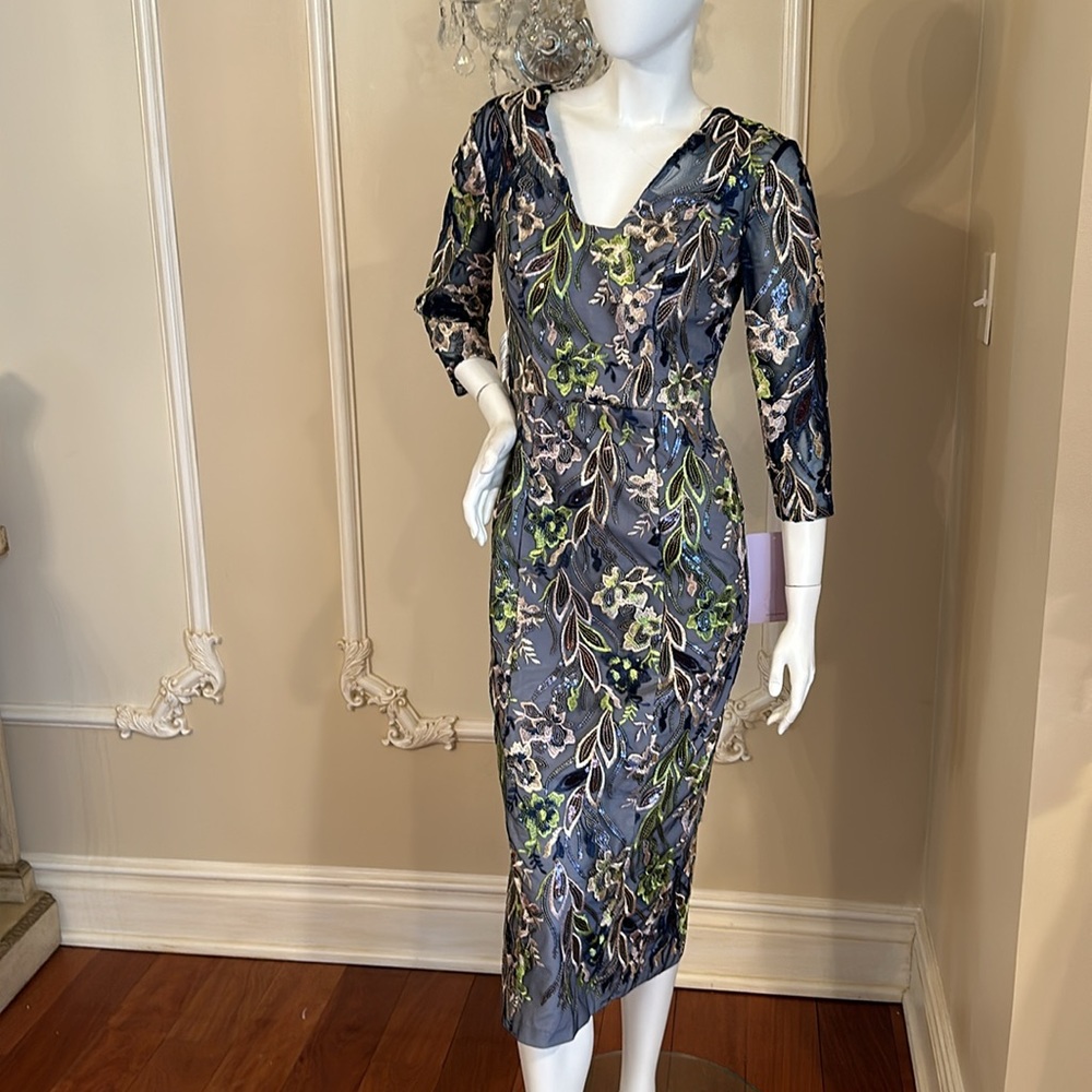 JS Collections Women's Floral Sheath Dresses size 4 - Picture 2 of 14
